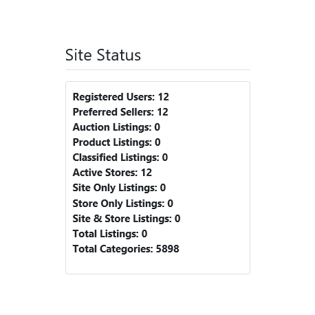 v8.0 and Up - PHP ProBid Home Page Extras - Site Status Display - Left Column - Custom Install Only